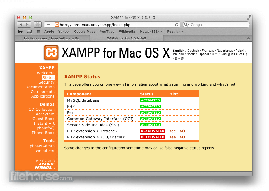 Xampp For Mac Install